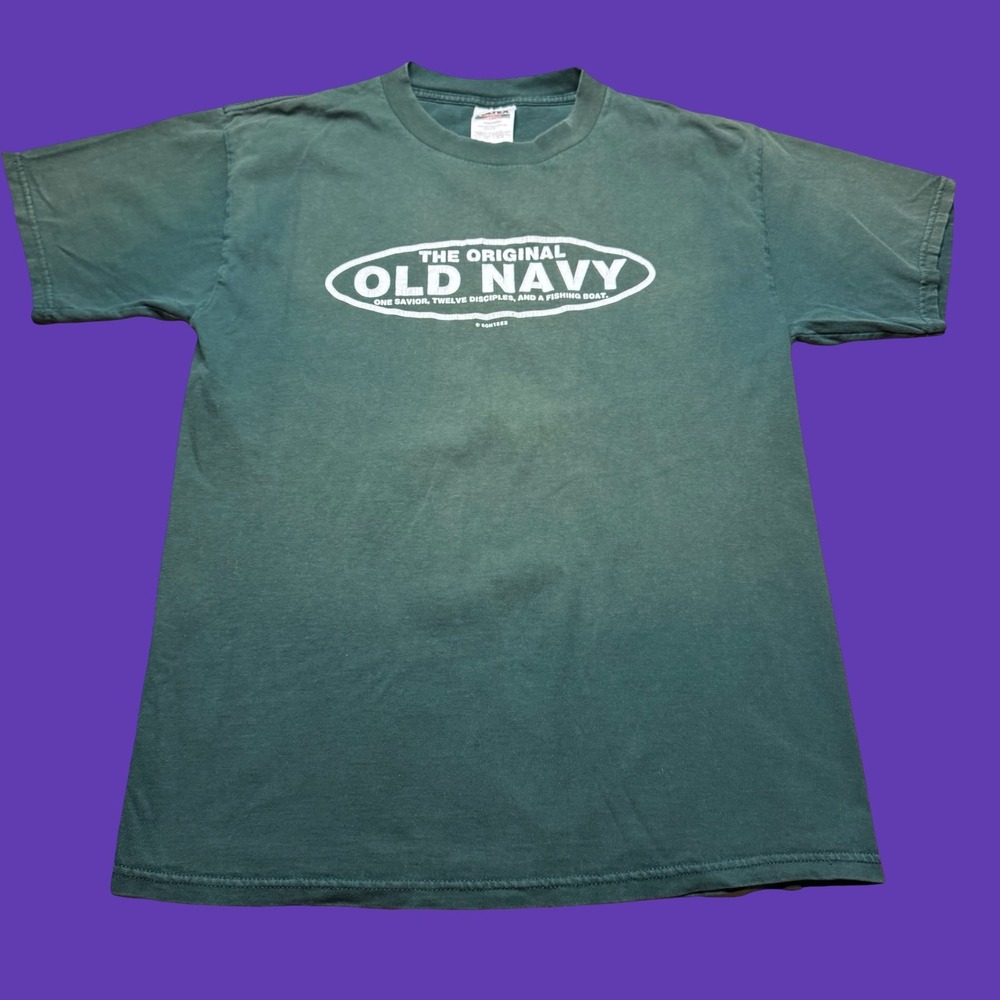 Original Old Navy T Shirt Large One Savior Twelve Disciples Christian Faded Vtg